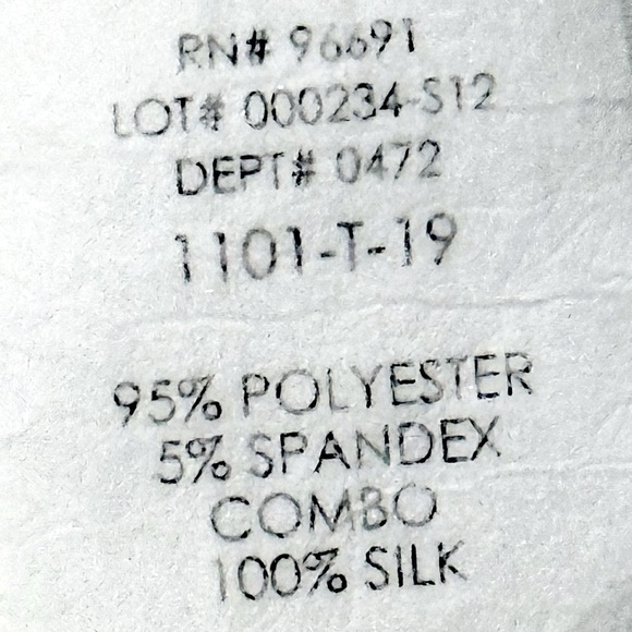 ANALILI Black White Silk Floral Dress Sheer Long Sleeve Slip Lined l Sz L *READ* - Picture 6 of 10